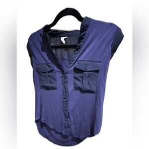 Mind Code Navy Blue Blouse